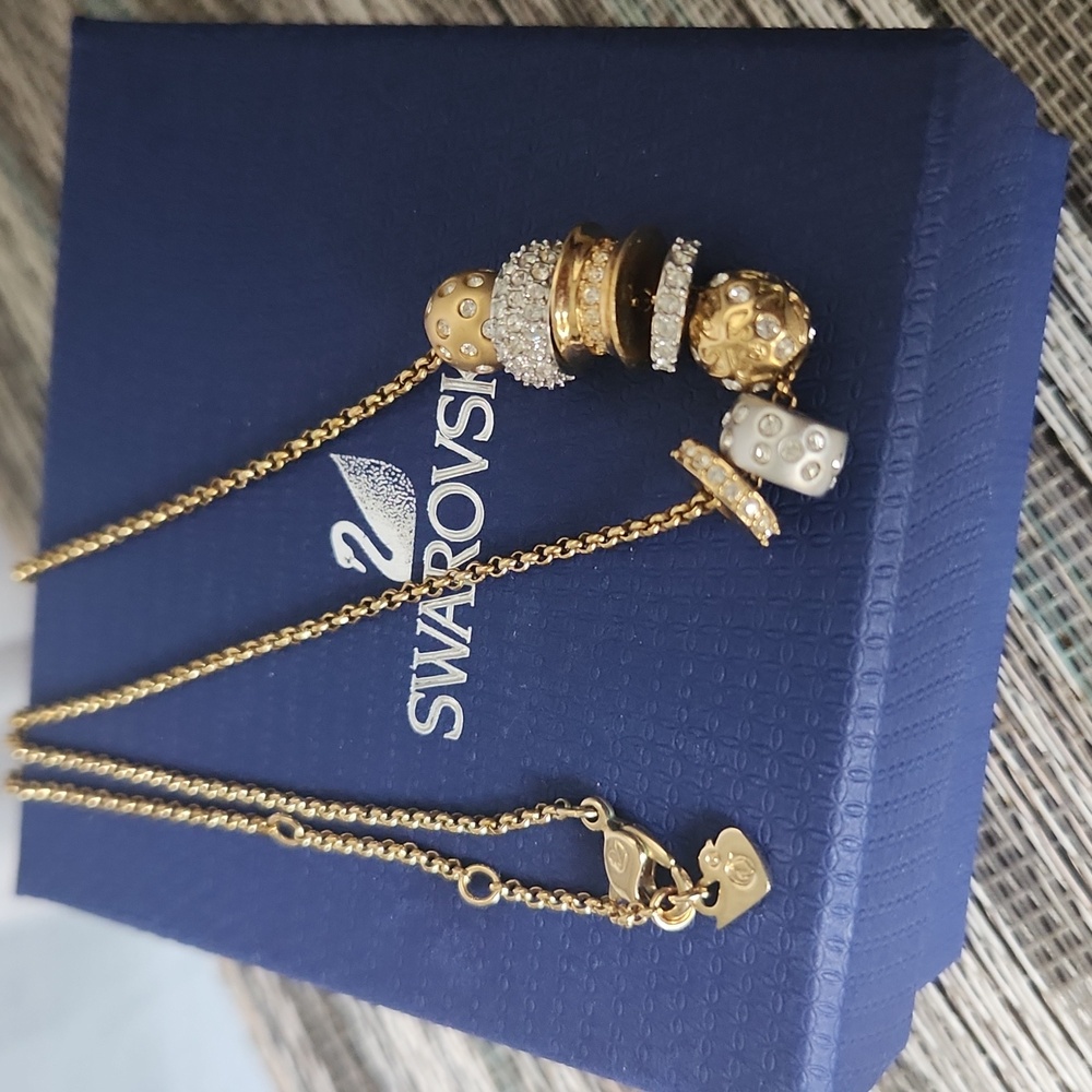 SWAROVSKI Gold And Silver Charm Bead Necklace - Picture 4 of 7